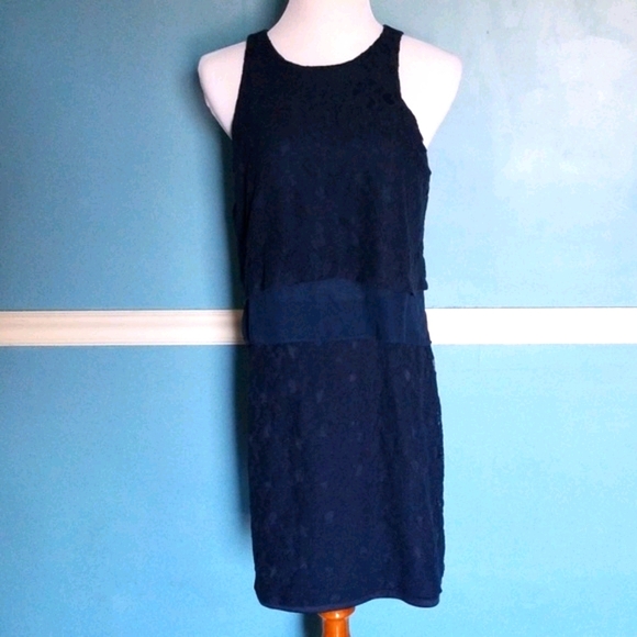 Navy Layered Lace Dress by Betsey Johnson  10 - Picture 2 of 7